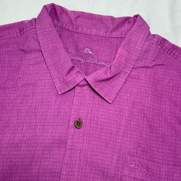 Tommy Bahama Other - Tommy Bahama IslandZone Purple Silk Blend Dobby Shirt Mens XXXL Short Sleeve